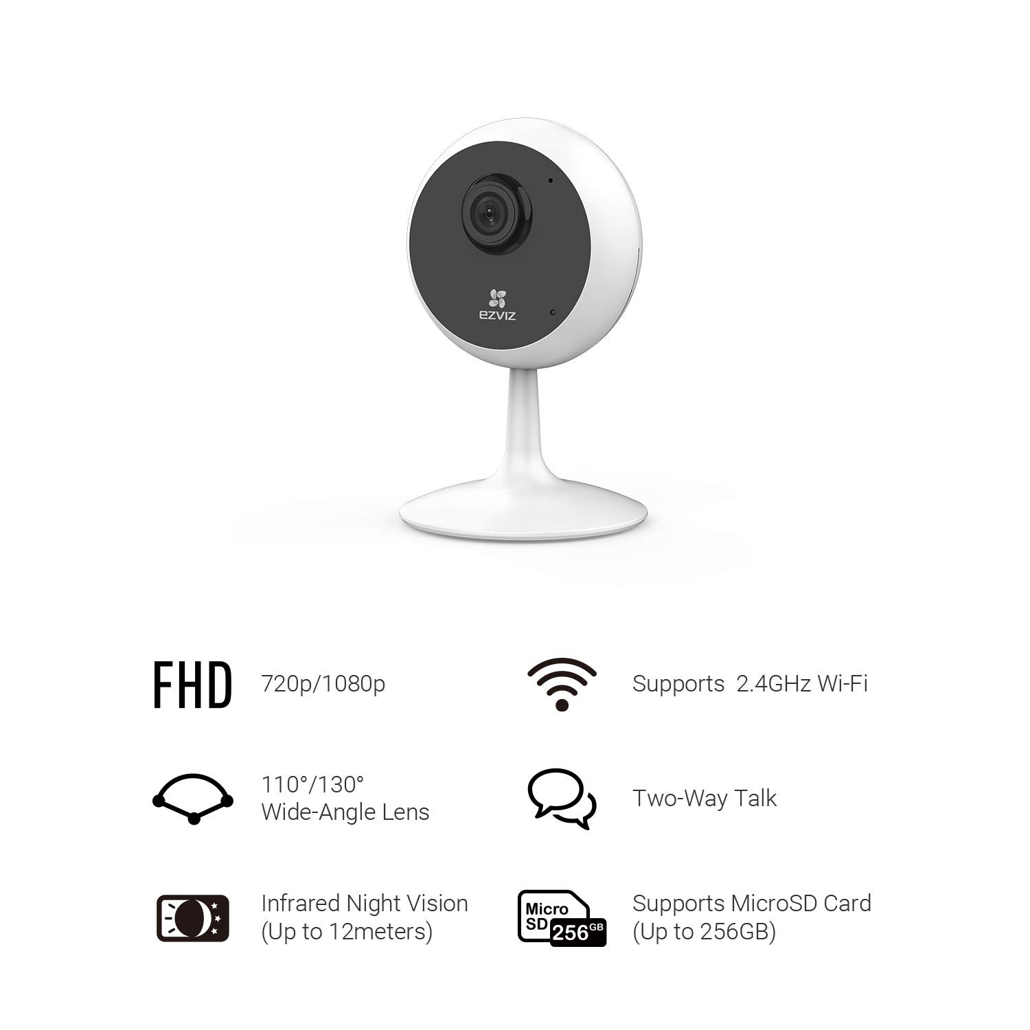 EZVIZ C1C Indoor IP Camera 1080p, 2.8mm (106°) fixed lens, WiFi, Two-Way Talk