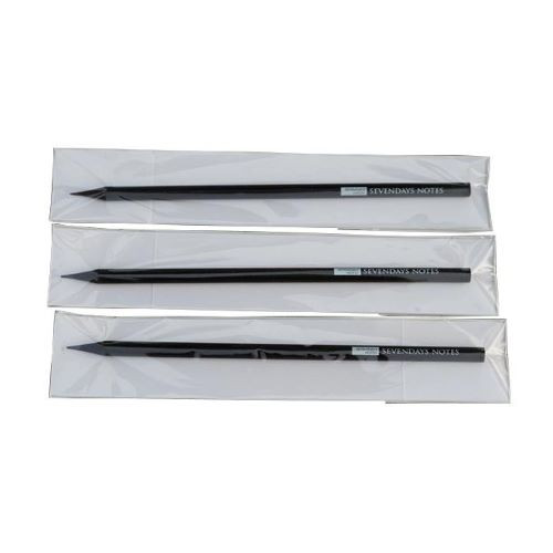Sevendaysnotes Black Wooden Pencil 3-Pack