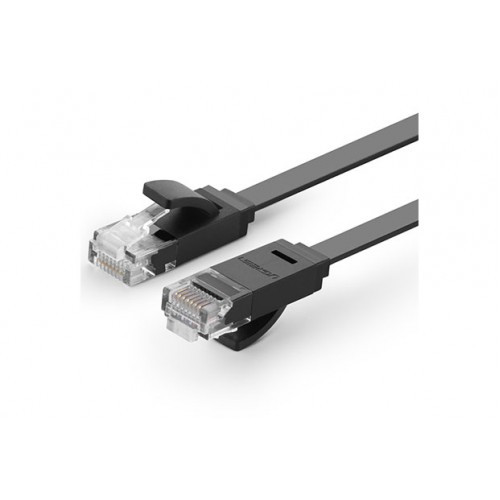 Ugreen Cat-6, 1 Meter, Black Network Cable # 50184, Flat Patch Cord